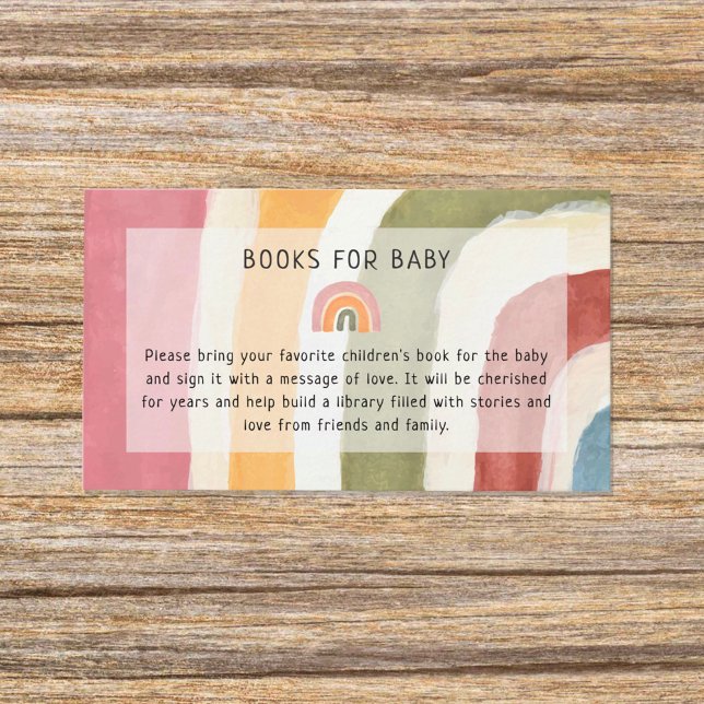 Unter dem Regenbogenbuch für Baby Boho Baby Shower Begleitkarte (Von Creator hochgeladen)