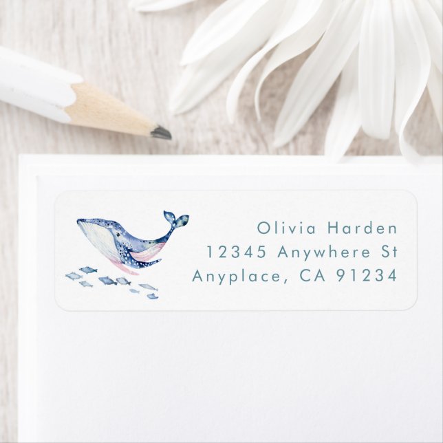 Unter dem Sea Baby Shower Address Label (Insitu)