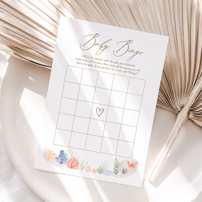 Unter dem Sea Baby Shower Bingo Game Einladung (Von Creator hochgeladen)