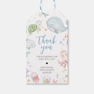 Unter dem Sea Baby Shower Fevor Tags Geschenkanhänger