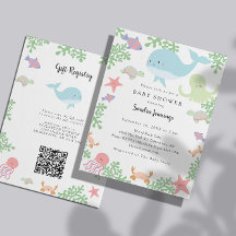 Unter dem "Sea Baby Shower Gift Registry QR Code"