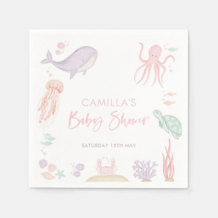 Unter dem Sea Baby Shower Girl Serviette