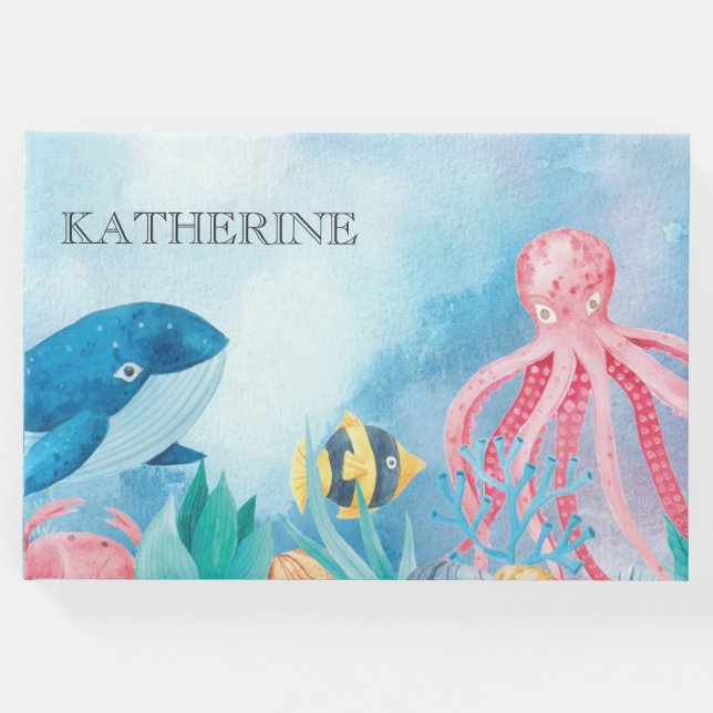 Unter dem Sea Baby Shower Guest Book Gästebuch (Vorderseite)