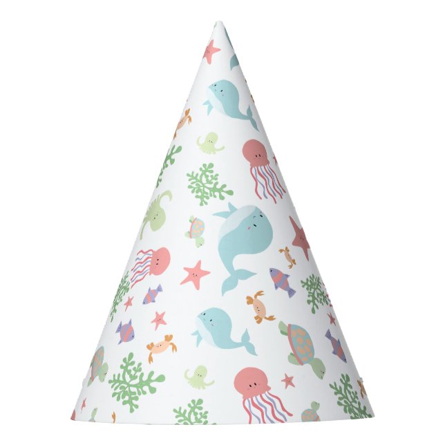 Unter dem Sea Baby Shower Party Kawaii Pastel Nied Partyhütchen (Vorderseite)