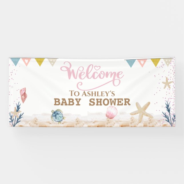 Unter dem Sea Baby Shower Willkommensbanner Banner (Horizontal)