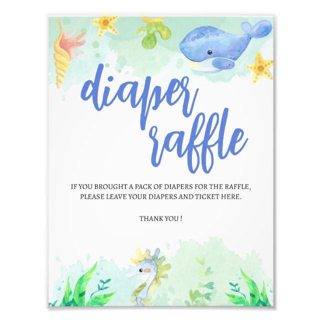 Unter dem Sea Baby Shower Windschutzscheibenzeiche Fotodruck (Vorne)