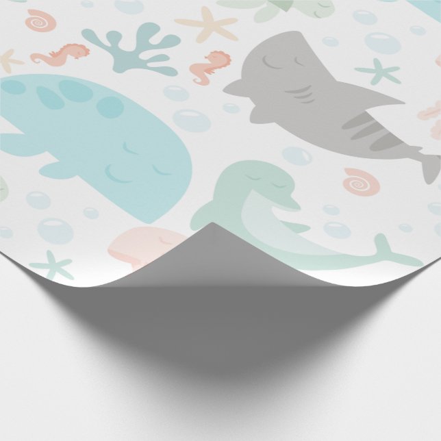 Unter dem Sea Baby Wrapping Paper Geschenkpapier (Ecke)