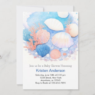 Unter dem Sea Blue Adventure Boy Baby Shower Einladung