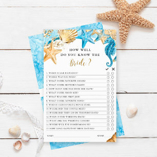 Unter dem Sea Blue & Gold Brautparty Game