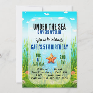 Unter dem Sea Boy Kindergeburtstag Einladung Party