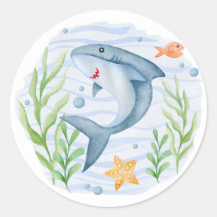Unter dem Sea Shark Baby Shower Sticker