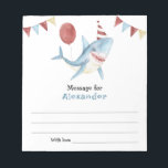 Unter dem Seehai Geburtszeitschrift Kapsel Notizblock<br><div class="desc">UNTER DEM MEER Unser kleiner Hai. Ein niedlicher lächelnder Hai im Party,  der den 1. Geburtstag zum Thema hatte.</div>