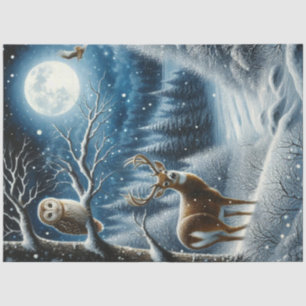 Unter dem Solstice Moon Winterwald Seidenpapier