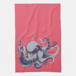 Unter dem Vintagen Oktopus Handtuch