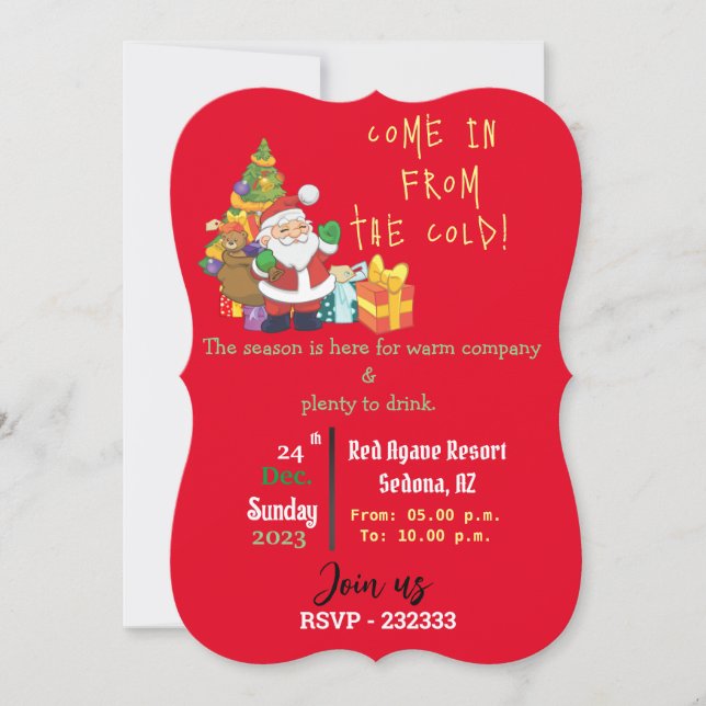 Unter dem Weihnachtsbaum Einladung (Vorderseite)