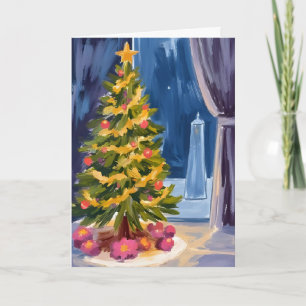 Unter dem Weihnachtsbaum Feiertagskarte