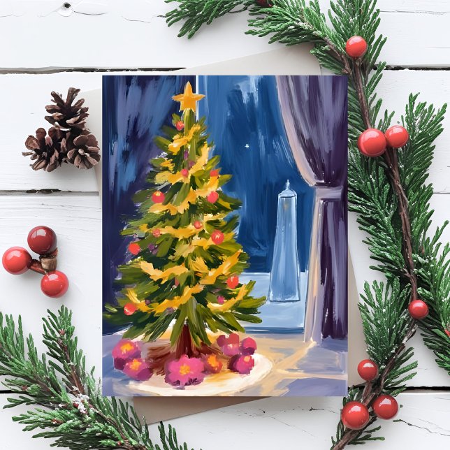 Unter dem Weihnachtsbaum Feiertagspostkarte (Von Creator hochgeladen)