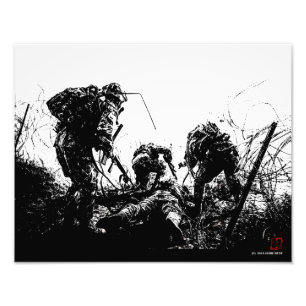 UNTER DEM WIRE Militärkunstdruck von Jaime Munt Fotodruck