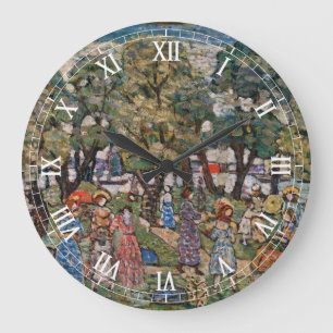 Unter den Bäumen von Maurice Prendergast, Fine Art Große Wanduhr