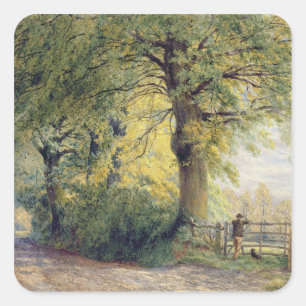 Unter den Buchen Quadratischer Aufkleber