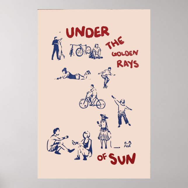 Unter den goldenen Strahlen des Sonnenplakats Poster (Vorne)