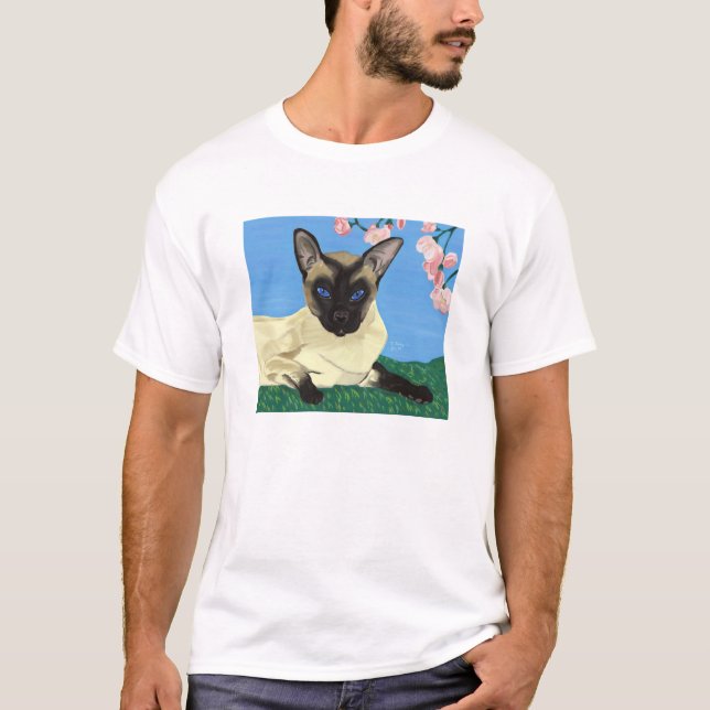 Unter den Kirschblüten leben EDUN Unisexschwarzes T-Shirt (Vorderseite)