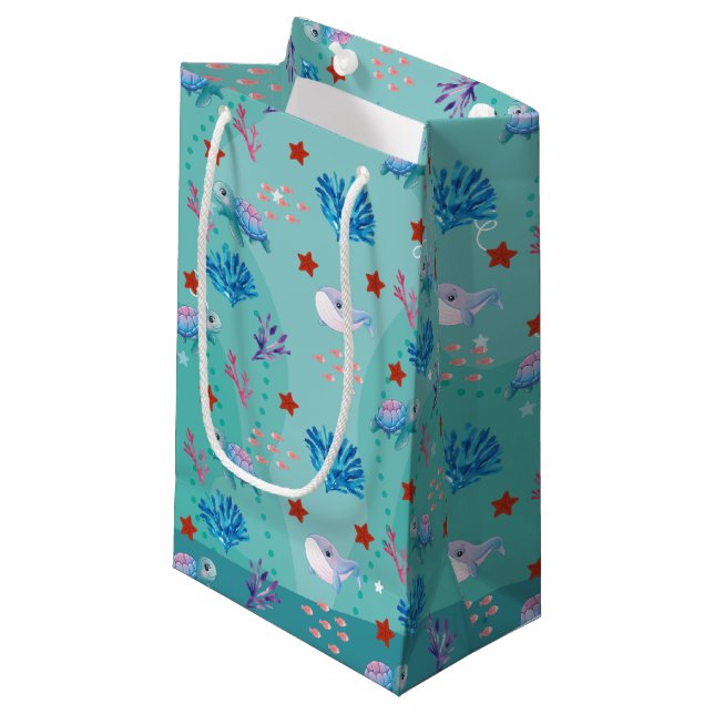 Unter den Meereslebewesen Kleine Geschenktüte (Vorderseite Schrägansicht)