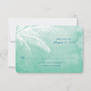 Unter den Palmen   Aquarell-Hochzeits-RSVP RSVP Karte