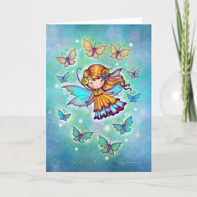 Unter den Schmetterlingen Sweet Fairy von Molly Ha Karte (Vorderseite)