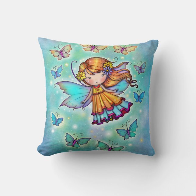 Unter den Schmetterlingen Sweet Fairy von Molly Ha Kissen (Vorderseite)