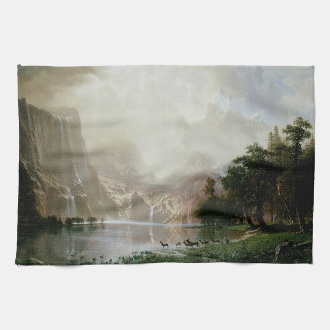 Unter den Sierra Nevada Bergen von Bierstadt Geschirrtuch (Horizontal)