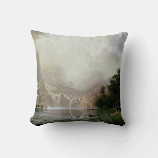 Unter den Sierra Nevada Bergen von Bierstadt Kissen (Vorderseite)