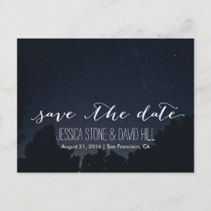 Unter den Sternen Elegante Hochzeit Save the Date Ankündigungspostkarte