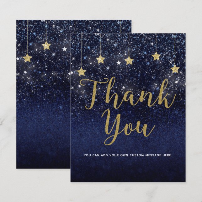 Unter den Sternen Starry Night Gold Blue Vielen Da Einladung (Vorne/Hinten)