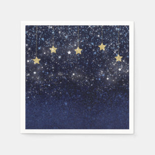 Unter den Sternen Sternennacht Gold Blau Abschluss Serviette