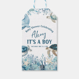 Unter der Blue Ahoy ist eine Baby-Dusche Geschenkanhänger
