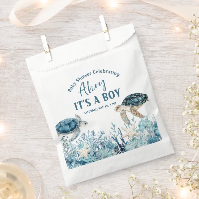 Unter der Blue Ahoy ist eine Baby-Dusche Geschenktütchen (Ausgeschnitten)