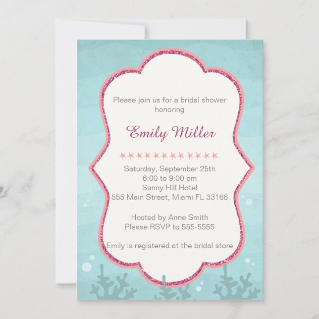 unter der Einladung zur Sea Bridal Dusche (Vorderseite)