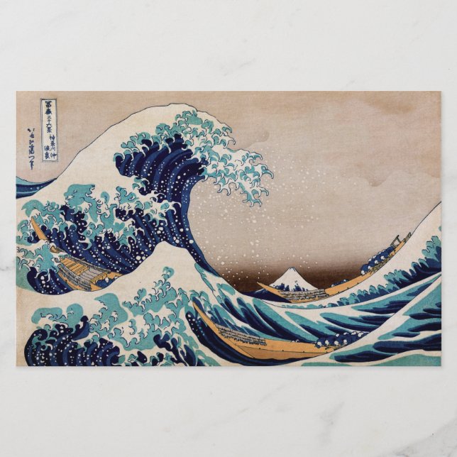 Unter der großen Welle vor Kanagawa Briefpapier (Vorderseite)