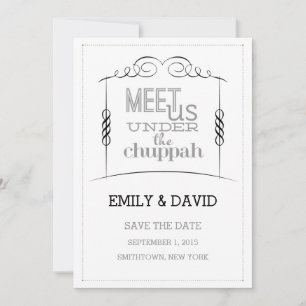 Unter der jüdischen Hochzeit von Chuppah speichern Save The Date