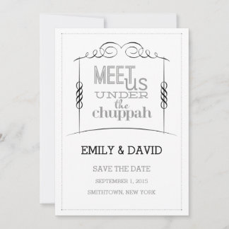 Unter der jüdischen Hochzeit von Chuppah speichern Save The Date