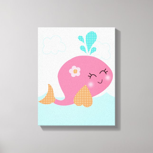 Unter der Leinwand "Sea/Pink Whale" Art (Vorderseite)