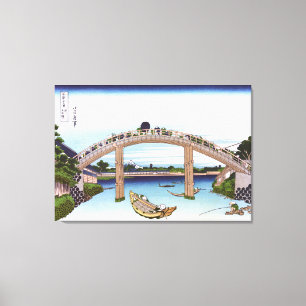 Unter der Mannenbrücke in Fukagawa Leinwanddruck