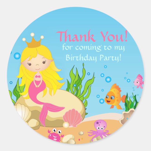 Unter der Meeresblondine Vielen Dank, Ihr Sticker (Vorderseite)