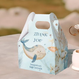 Unter der Meereskorallen- und Whale-Babydusche Geschenkschachtel