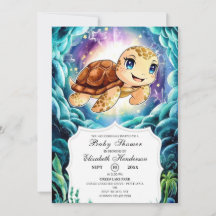 Unter der Meerespastel Schildkrötendusche