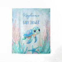 Unter der Meeresschildkröte Aqua Blue Baby Dusche 