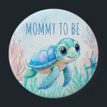 Unter der Meeresschildkröte Aqua Blue Mommy zu sei Button<br><div class="desc">Unter dem Meer niedliche Meeresschildkröte Aqua Blue Babydusche Mami zu sein Abzeichen ,  Schluck und Meer Baby Baby Dusche Abzeichen</div>