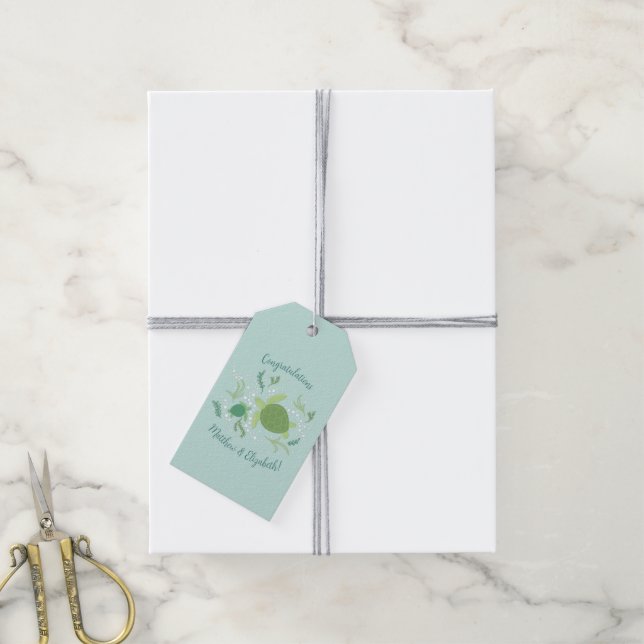 Unter der Meeresschildkrötendusche Geschenkanhänger (Mit Garn)