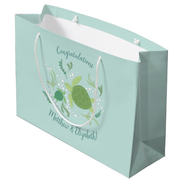 Unter der Meeresschildkrötendusche Große Geschenktüte (Rückseite Schrägansicht)
